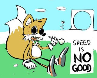 2_tails acne anthro big_eyes big_head biped bodily_fluids cocaine drooling drugs flower male multi_tail plant saliva sitting solo tail the_truth toony unknown_artist sega sonic_the_hedgehog_(series) miles_prower canid canine fox mammal 5:4 source_request unavailable_at_source