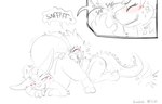 anthro ass_up bodily_fluids butt_sniffing claws duo female fluffy fluffy_hair forehead_gem gem hair male male/female markings scale_markings scales short_stack sniffing sweat graedius_(artist) mythology carbuncle_(graedius) zullie_(graedius) lizard mythological_carbuncle mythological_creature reptile scalie hi_res sketch