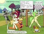2013 all_fours anthro anthrofied bdsm bit_gag blonde_hair body_writing bondage bound branding branding_iron bridle carrying_another chain cherry_jubilee_(mlp) collar comic cutie_mark dialogue digital_media_(artwork) earth_pony english_text equid equine fall_of_equestria female fire friendship_is_magic gag green_hair group hair hasbro hi_res horse kneeling mammal ms._harshwhinny_(mlp) ms._peachbottom_(mlp) my_little_pony octavia_(mlp) open_mouth outside petplay piggyback pony ponyplay profanity reins roleplay sex_slave slashysmiley slave smudge_proof text tongue tongue_out vehicle wagon writing_on_belly writing_on_breasts writing_on_butt writing_on_thigh