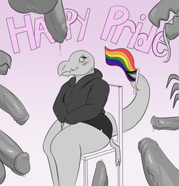animal_genitalia animal_penis anthro backsack balls beak big_balls big_penis blush bodily_fluids bottomwear chair claws clothed clothing dripping equine_genitalia equine_penis erection eyebrows eyelashes femboy flustered foreskin furniture genital_fluids genitals glans group hoodie hotpants huge_balls huge_penis humanoid_genitalia humanoid_penis imminent_sex lgbt_pride male male/male on_chair open_mouth open_smile penis pink_background precum precum_drip precum_string pride_colors progress_pride_colors rainbow_flag rainbow_pride_colors rainbow_symbol shorts simple_background sitting smile solo_focus sweat tail_holding_object tattoo text thick_penis thick_thighs tongue tongue_out topwear transgender_pride_colors unretracted_foreskin lavenderlad333 lgbt_pride_month nintendo pokemon fan_character lavender_(lavenderlad333) ambiguous_species generation_7_pokemon pokemon_(species) salazzle 2026 absurd_res english_text hi_res