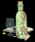 book bottle brown_hair brown_tail cartoon_physics coin container cork corked_bottle cup cutie_mark female feral flexible glass glass_container glass_cup green_body green_eyes hair hooves in_bottle in_container label objectification on_model open_book simple_background solo squish stuck tail text transparent_background trapped underhoof wine_bottle wings icaron hasbro my_little_pony mythology saga_(icaron) equid equine mammal mythological_creature mythological_equine pegasus 2008 2014 absurd_res alpha_channel english_text hi_res