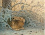 ambiguous_gender brown_body brown_fur feet feral fur long_ears outside quadruped snow solo toes whiskers alfred_weczerzick public_domain lagomorph leporid mammal rabbit 20th_century absurd_res ancient_art hi_res oil_painting_(artwork) painting_(artwork) signature traditional_media_(artwork)