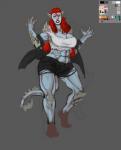 big_breasts breasts clothed clothing female hair huge_breasts muscular muscular_female muscular_humanoid not_furry red_hair smile solo thick_thighs skygga humanoid hyde mammal hi_res