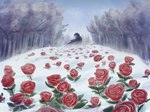 anthro cloak clothing cold flower leaf male outside plant red_rose snow solo standing tree winter ultimatellurker dreamworks puss_in_boots_(franchise) death_(puss_in_boots) canid canine canis mammal wolf hi_res