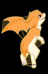 ambiguous_gender bat_wings claws feral fur head_wings looking_up membrane_(anatomy) membranous_wings open_mouth orange_body orange_fur pawpads pink_pawpads simple_background smile solo teeth toe_claws transparent_background unusual_wing_placement wings wytchwoods bandai_namco digimon digimon_(species) patamon alpha_channel