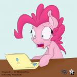 blue_eyes computer electronics female feral fur hair laptop open_mouth pink_body pink_fur pink_hair simple_background solo dfectivedvice wodahseht friendship_is_magic hasbro my_little_pony pinkie_pie_(mlp) earth_pony equid equine horse mammal pony 1:1 2015 absurd_res hi_res