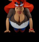 anthro big_breasts black_background breast_squish breasts cleavage clothed clothing exercise eyewear female glasses hair push-up red_hair simple_background solo squish subdomsage md_foods cowey bovid bovine cattle mammal 3d_(artwork) 3d_animation animated digital_media_(artwork) short_playtime source_request unfinished