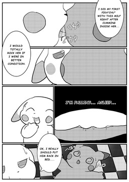 black_eyes blush comic_panel dialogue duo female feral genitals kissing looking_at_viewer male male/female open_mouth penis simple_background text vulva ganghandog nintendo pokemon pokemon_pokopia peakychu generation_1_pokemon pikachu pokemon_(species) comic comic_sans english_text hi_res monochrome