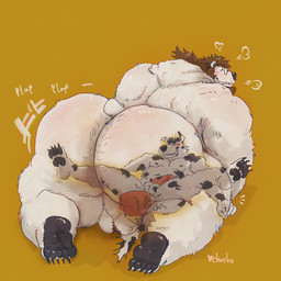 anal anal_penetration anthro ball_tuft balls big_butt big_penis blush body_blush body_hair butt butt_blush butt_hair claws dominant dominant_male dot_eyes duo eyewear eyewear_only feet from_front_position fur genitals glasses glasses_only hair hair_bun huge_butt larger_dom looking_pleasured lying male male/male missionary_position nude nude_male on_back onomatopoeia overweight overweight_anthro overweight_dom overweight_male overweight_top paws penetration penile penile_penetration penis penis_in_ass penis_size_difference perineum plap ruff sex simple_eyes size_difference smaller_penetrated soles sound_effects spread_legs spreading text thick_thighs toe_claws tuft wearing_glasses weight_difference white_body white_fur x-ray_view chuchowriggle chucho_(chuchowriggle) pea_soup bear canid canine canis dalmatian domestic_dog mammal polar_bear ursine 1:1 2026 digital_media_(artwork) full-length_portrait hi_res portrait