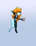 arm_tattoo beverage black_body body_tattoo coffee coffee_cup coffee_mug container cup ear_tattoo female floating hair messy_hair multicolored_body not_furry orange_hair pointy_ears red_eyes solo tattoo teal_body tired tired_expression tired_eyes tired_look yellow_sclera geminart nintendo the_legend_of_zelda twilight_princess midna humanoid imp twili 2023 absurd_res digital_drawing_(artwork) digital_media_(artwork) digital_painting_(artwork) hi_res