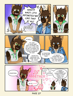 adolescent anthro athletic blush blush_lines clothed clothed_anthro clothed_male clothing dialogue eyebrow_through_hair eyebrows eyewear fully_clothed fully_clothed_anthro fully_clothed_male glasses hair male muscular muscular_young snowflake_pattern sound_effects text translucent translucent_hair young frostedchase chase_(frostedchase) max_(frostedchase) canid canine canis domestic_dog german_shepherd herding_dog mammal pastoral_dog comic hi_res brother_(lore) brothers_(lore) sibling_(lore)