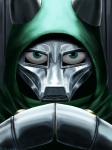 alternate_species armor clothed clothing front_view furgonomics hood hooves looking_at_viewer male mask ponification solo teal_eyes rautakoura hasbro marvel my_little_pony doctor_doom equid equine horse mammal pony bust_portrait crossover portrait