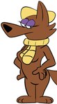 anthro breasts clothing eyeshadow female looking_at_viewer makeup simple_background solo tail michaelthecat cartoon_network hanna-barbera jellystone_(hbo_max) loopy_de_loop loopy_(loopy_de_loop) canid canine canis mammal wolf digital_media_(artwork) hi_res