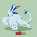 blue_lines exclamation_point food fries looking_down multicolored_lines solo tail eonbr nintendo pokemon generation_2_pokemon legendary_pokemon lugia pokemon_(species) 1:1 digital_drawing_(artwork) digital_media_(artwork) hi_res