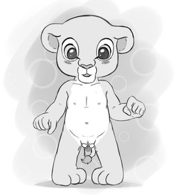 anthro anthrofied blush breasts clitoris female flat_chested fur genitals masturbation nipples nude open_mouth pacifier pacifier_in_vulva penetration simple_background solo standing toddler vaginal vaginal_masturbation vaginal_penetration vulva young young_anthro young_female polygon5 disney the_lion_king nala_(the_lion_king) felid lion mammal pantherine absurd_res digital_media_(artwork) hi_res monochrome