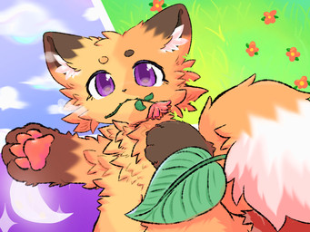 fur male orange_body orange_fur purple_eyes smile solo tail terry(c_chuan) fabulous_beasts murong_xuequan_(meimei) canid canine fox mammal hi_res
