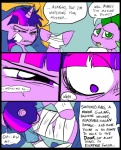2012 angry bandage clothed clothing comic dialogue digital_media_(artwork) dragon duo english_text equid equine female feral friendship_is_magic fur green_eyes hair hasbro horn inside male mammal metal_(artist) multicolored_hair my_little_pony mythological_creature mythological_equine mythological_scalie mythology purple_body purple_eyes purple_fur purple_hair scalie spike_(mlp) text twilight_sparkle_(mlp) two_tone_hair unicorn