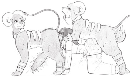 abdominal_bulge all_fours ambiguous_penetration anal animal_genitalia animal_penis balls bestiality big_balls big_penis bodily_fluids bottomwear bottomwear_down canine_genitalia canine_penis clothed clothing female female_on_feral female_penetrated female_rimming female_rimming_male feral feral_penetrating feral_penetrating_human genitals horn human_on_feral human_penetrated human_rimming_feral interspecies looking_pleasured male male/female male_on_human male_penetrating male_penetrating_female oral pants pants_down partially_clothed penetration penis pokephilia pounding_ass rimming rimming_male rimming_while_penetrated saliva saliva_string sex sweat sweatdrop tail demedemedemead nintendo pokemon canid canine generation_2_pokemon houndoom human mammal pokemon_(species) hi_res monochrome