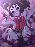 anthro blush bodily_fluids body_blush bound ejaculation female fingering first_person_view genital_fluids genitals pussy pussy_blush pussy_ejaculation solo vaginal_fluids rockset undertale undertale_(series) muffet arachnid arthropod humanoid spider 2024 3:4 hi_res