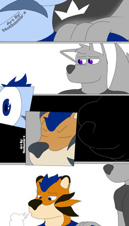 anthro clothing duo eyes_closed fist hair male relieved shirt sigh solo stripes topwear conditional_dnp notkastar zatch_(notkastar) canid canine canis felid mammal pantherine tiger wolf 4:7 animated animated_comic comic hi_res high_framerate