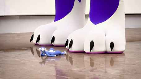 4_toes anthro duo feet foot_fetish foot_foc foot_focus fur inside low-angle_view micro pawpads paws smothering squish stepping stuck_to_foot toes under_foot blammyshmoozled domestic_cat felid feline felis mammal mayu_(azuki) 3d_(artwork) animated digital_media_(artwork) long_playtime video