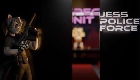 anthro clothing cyberpunk gloves gun handwear male police ranged_weapon solo weapon haolde doofloofles_(modeler) jess_(doofloofles) 3d_(artwork) 7:4 absurd_res blender_(artwork) blender_cycles_(artwork) digital_media_(artwork) hi_res