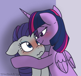 against_surface against_wall bedroom blush duo female feral horn nervous smile wings dimbulb friendship_is_magic hasbro my_little_pony mythology rarity_(mlp) twilight_sparkle_(mlp) equid equine mammal mythological_creature mythological_equine unicorn winged_unicorn hi_res