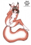 amber_eyes anthro anus biped blush breasts brown_hair caliztar eurasian_red_squirrel female genitals hair looking_at_viewer mammal nipples nude open_mouth presenting pussy raised_leg rodent sciurid solo spread_legs spreading tail tree_squirrel