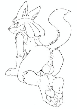 anthro balls butt feet genitals male male/male paws w88fie_art nintendo pokemon generation_4_pokemon lucario pokemon_(species) absurd_res hi_res