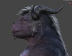 2_horns anthro horn male red_eyes scales side_view solo ad-games mythology blaze_fangclaw_(ad-games) dragon mythological_creature mythological_scalie scalie 3d_(artwork) digital_media_(artwork) hi_res