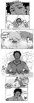 anthro blush bodily_fluids bottomwear clothing dialogue duo lying male overweight overweight_male pants sweat tattoo text undressing nekokat42 one_piece bepo_(one_piece) trafalgar_law bear human mammal minkmen_(one_piece) polar_bear ursine 2023 absurd_res comic english_text hi_res monochrome