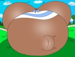 anthro belly belly_expansion belly_squish bench big_belly big_butt big_navel black_sclera blue_clothing blue_crop_top blue_ears blue_eyes blue_nose blue_shirt blue_topwear brown_body brown_ears building butt butt_expansion clothing cloud creaking crop_top expansion femboy grass hand_on_belly hand_on_own_belly huge_belly huge_butt huge_navel hyper hyper_belly hyper_butt hyper_inflation hyper_navel inflation long_ears looking_at_belly looking_at_own_belly looking_down looking_down_at_self male motion_lines navel navel_expansion onomatopoeia outie_navel outside pattern_clothing pattern_crop_top pattern_topwear pink_tongue plant shirt sidewalk sky solo sound_effects squish swelling text tongue tongue_out topwear tree white_clothing white_crop_top white_topwear thatdragonkyle nintendo pokemon ethan_(reathe) generation_4_pokemon lopunny pokemon_(species) 2022 artist_name colored hi_res shaded