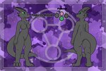 3_toes anthro feet female front_view genitals green_eyes grey_body horn pussy rear_view solo toes triti_(artist) pooky_(pooky's_goodra) kobold scalie 3:2 hi_res model_sheet