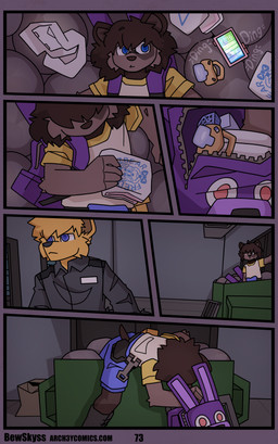 ageplay anthro backpack bag blue_eyes clothed clothing diaper dumpster electronics infantilism male open_backpack orange_body overalls pacifier phone roleplay security security_guard security_uniform shirt topwear trash_bag bewskyss five_nights_at_freddy's five_nights_at_freddy's:_security_breach scottgames steel_wool_studios bonnie_(fnaf) canid canine canis mammal absurd_res comic hi_res