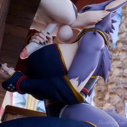 5_fingers anal anthro anthro_on_anthro armwear audible_ejaculation balls big_balls big_breasts big_penis black_nails blue_body blue_fur bodily_fluids breasts clothing colored_nails cum cum_on_hand cumshot duo ejaculation elbow_gloves endless_cum endless_orgasm erection eyelashes female female_rimming_male fingers foreskin fur genital_fluids genitals gloves hand_on_penis handjob handjob_while_rimming handwear holding_penis infinite_cum infinite_genital_fluids kamura_armor kneeling larger_female leotard male male/female multicolored_body multicolored_fur nails navel oral orgasm penile penis penis_grab penis_milking reach_around rimming rimming_male sex size_difference smaller_male sound_effects strapless_clothing strapless_leotard text throbbing throbbing_balls two_tone_body two_tone_fur white_body white_fur dividebyezer0 fillerbread sound_warning third-party_edit valorlynz_(modeler) capcom monster_hunter le_chumsky canid canine canyne mammal palamute 1:1 2025 3d_(artwork) 3d_animation animated artist_name digital_media_(artwork) loop short_playtime sound sound_edit watermark webm