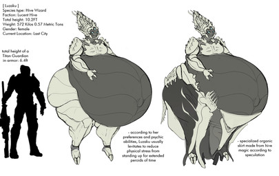 abdominal_bulge anthro belly belly_expansion belly_overhang big_belly big_butt biped bottom_heavy butt clothed clothing curvy_figure exoskeleton expansion female floating growth hive huge_belly huge_butt hyper hyper_belly hyper_butt hyper_inflation inflation large_female larger_female leg_markings macro markings mature_female musclegut muscular navel obese outie_navel overweight overweight_anthro overweight_female pregnant pregnant_female size_difference skimpy sound_effects text thick_thighs thigh_markings wide_hips zevix_(artist) bungie destiny_(series) destiny_(video_game) destiny_2 luzaku alien arthropod hive_(destiny) humanoid insect absurd_res english_text hi_res mother_(lore) parent_(lore)