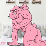 4_fingers abs anthro black_eyebrows buckteeth butt closed_smile eyebrows featureless_chest fingers fur glistening glistening_body male mouth_closed muscular muscular_anthro muscular_male nude_anthro nude_male pecs pink_body pink_fur pink_nose raised_eyebrow short_tail smile solo tail teeth whiskers fabfelipe cartoon_network the_amazing_world_of_gumball richard_watterson lagomorph leporid mammal rabbit 1:1 2020 digital_media_(artwork) hi_res