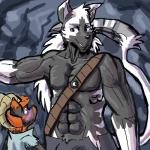 abs anthro bulge cave duo fur hair horn larger_male long_hair long_tail male male/male muscular muscular_male pecs size_difference smaller_male smile tail mrease slightly_damned azurai iratu_elexion demon mammal 1:1 digital_media_(artwork)