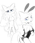 anthro blue_eyes bow_ribbon breasts bunny_costume clothing costume female nude solo foontanu aggretsuko sanrio shikabane_(aggretsuko) mammal mephitid skunk absurd_res hi_res