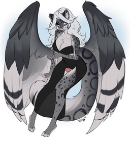 anthro bare_thighs barefoot bedroom_eyes blue_eyes breasts cleavage clothed clothing dress erection erection_under_dress evening_dress eyelashes feathered_wings feathers feet fur genitals grey_body grey_fur gynomorph hair intersex leopard_spots looking_at_viewer narrowed_eyes no_underwear peeking_penis penis pose seductive side_slit side_slit_dress simple_background slit_dress smile solo spots tail toes wardrobe_malfunction wings emsibap aura_(aurasentinel) felid mammal pantherine snow_leopard colored digital_drawing_(artwork) digital_media_(artwork) hi_res pinup sketch genderfluid_(lore) nonbinary_(lore)