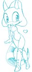 anthro blush boots breasts clothing female footwear gloves handwear heart_symbol legwear non-mammal_breasts shoes solo thigh_boots thigh_highs wide_hips tenshigarden sega sonic_the_hedgehog_(series) emerald_the_iguana fan_character chameleon hybrid iguana iguanid lizard reptile scalie absurd_res digital_drawing_(artwork) digital_media_(artwork) hi_res monochrome