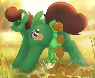 animal_genitalia animal_penis anus aroused balls bodily_fluids brown_hair brown_mane brown_tail butt corn cutie_mark equine_anus equine_genitalia equine_penis erection eyes_closed feces feces_on_ground feces_pile feces_smear feces_stain feral fertilizer fertilizing fluffy fluffy_chest food food_in_feces fur genital_fluids genitals grass green_anus green_balls green_body green_fur green_penis hair hay hooves horse_feces male male_feral mane nature nature_background object_in_feces outside peegasm peeing peeing_on_ground peeing_while_erect penis plant pooping pooping_on_grass puffy_anus raccoon_tail raised_tail relieved scatplay skunk_tail solo spread_legs spreading squirrel_tail story_included tail tail_anus tree tree_trunk urine urine_on_ground urine_on_leg urine_on_own_legs urine_on_self urine_pool urine_pooling urine_splash urine_splatter urine_stream watering watersports wings not_texmex hasbro my_little_pony mythology fan_character pine_thunderoak equid equine horse mammal mythological_creature mythological_equine pegasus pony colored digital_media_(artwork) hi_res story story_in_description