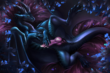 anus black_anus blue_body blue_scales bodily_fluids claws dripping feral genital_fluids genitals grey_body grey_claws grey_scales knot male membrane_(anatomy) membranous_wings penis pink_knot pink_penis precum precum_drip scales solo ventral_scales wings nsst mythology dragon mythological_creature mythological_scalie scalie hi_res