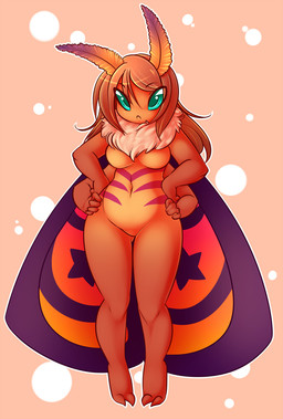 2_toes 4_arms :c antennae_(anatomy) anthro big_eyes biped breasts brown_hair eyebrows featureless_breasts feet female hair hands_on_hips insect_wings long_hair looking_at_viewer mane markings multi_arm multi_limb navel non-mammal_breasts nude pose simple_background solo standing star stripes toes wide_hips wings spazzykoneko arthropod insect lepidopteran moth digital_media_(artwork) shaded