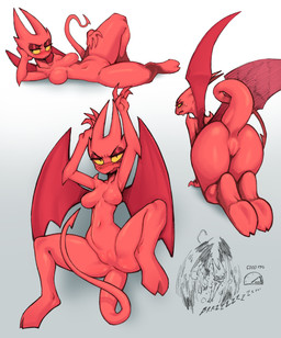 4_fingers anthro anus back_wings blush blush_lines bodily_fluids breasts butt featureless_breasts featureless_crotch female fingers genitals glistening glistening_body hooves horn lying medium_breasts multiple_poses narrowed_eyes navel nude on_back on_side plump_labia pose presenting presenting_hindquarters red_body simple_background slim solo sweat tail thick_thighs vulva wings yellow_sclera beamerbruh satina_(series) lucia_(satina) demon 2026 absurd_res digital_media_(artwork) hi_res