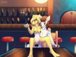 alcohol anthro bar barefoot beverage bodily_fluids breasts detailed_background duo feet female genitals half-closed_eyes male narrowed_eyes nipples nude one_eye_closed public public_nudity pussy saliva sex conditional_dnp elvche salix equid mammal digital_media_(artwork)