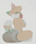 anthro clothed clothing diaper diaper_fetish diaper_only feces male object_in_mouth pacifier pacifier_in_mouth soiled soiled_diaper soiling solo topless unclean_diaper used_diaper wearing_diaper denleysden canid canine fox mammal hi_res