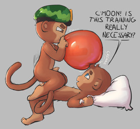 anthro balloon balloon_fetish biped blowing_balloon duo foreskin genitals grey_background holding_object holding_pillow humanoid_genitalia humanoid_penis inflatable male male/male monkey_tail monotone_background penetration penis pillow sex simple_background sound_effects tail badipoki bloons_tower_defense ninja_kiwi dart_monkey_(bloons) sniper_monkey_(bloons) haplorhine mammal monkey primate absurd_res hi_res