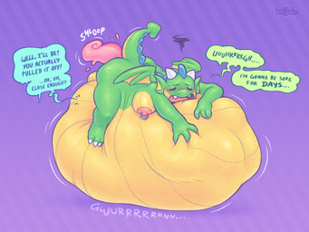 3_toes anal anal_vore anthro blush breasts dialogue duo eyes_closed feet female green_body horn membrane_(anatomy) membranous_wings nipples nude open_mouth pink_body purple_background resting_on_belly simple_background size_difference smaller_pred spade_tail tail text toes vore wings keffotin mythology nintendo pokemon bisou_(keffotin) brokenwing dragon generation_6_pokemon goodra mythological_creature mythological_scalie pokemon_(species) scalie 2021 4:3 digital_media_(artwork) english_text hi_res nonbinary_(lore) trans_(lore) trans_woman_(lore)