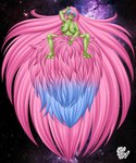 anthro big_breasts blue_hair breasts female green_body green_nipples green_skin hair humanoid_pointy_ears hyper_pubes long_hair long_pubes multicolored_hair nipples not_furry nude pink_hair pointy_ears pubes red_eyes solo space thick_pubes very_long_pubic_hair folkdude_philip sailor_moon_(series) ann_(sailor_moon) alien humanoid absurd_res hi_res